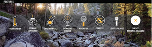 Survival Olive Green 7-IN-1 Survival Whistle