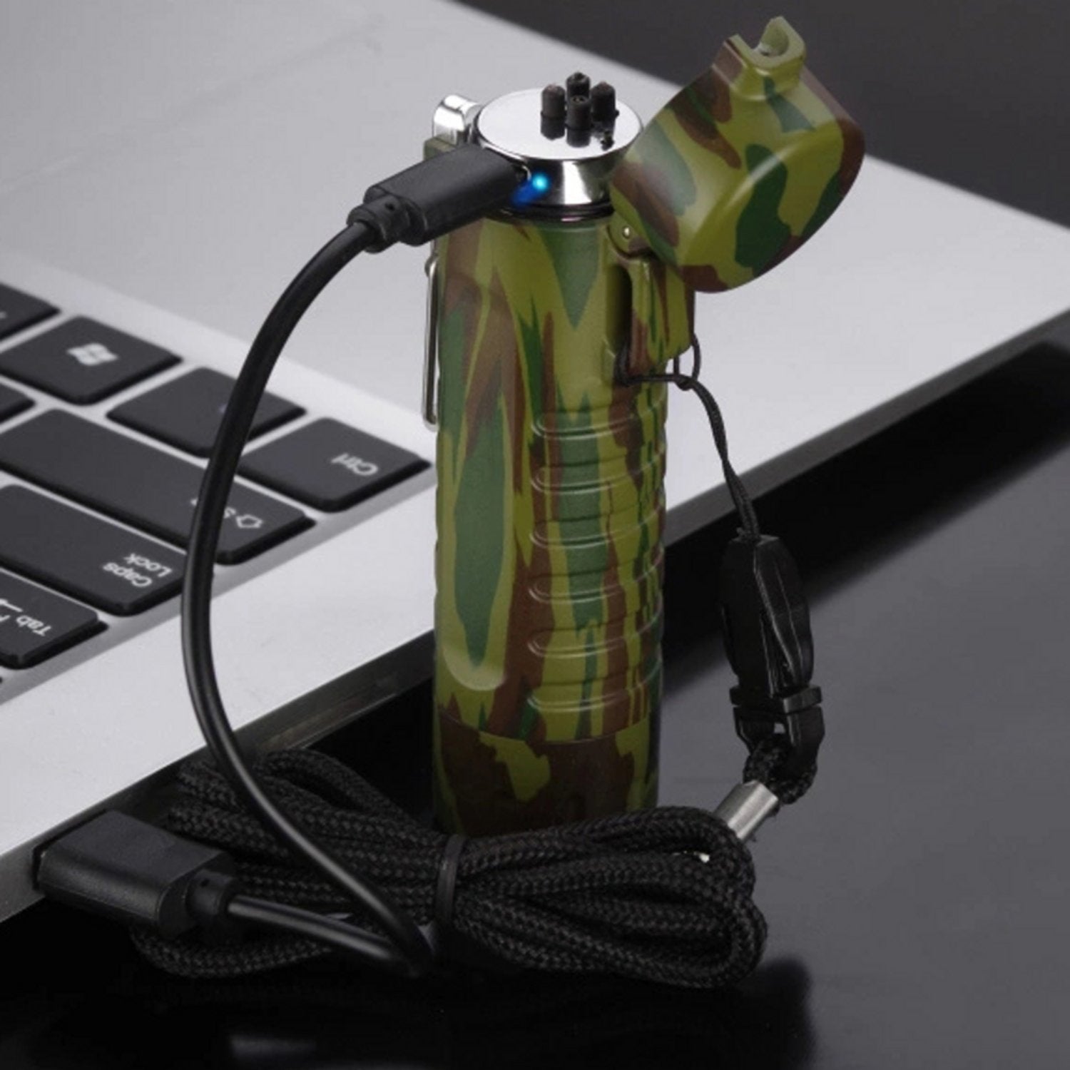 RECON GS2S Rechargeable Waterproof Dual Arc Plasma Lighter With LED Tri-Phase Flashlight