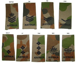 Australian Army Rank Slides Auscam