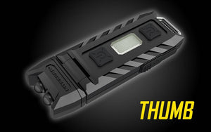 Nite Core Thumb 85 lumens usb rechargeable white & red led keychain light - tiltable work light with clip