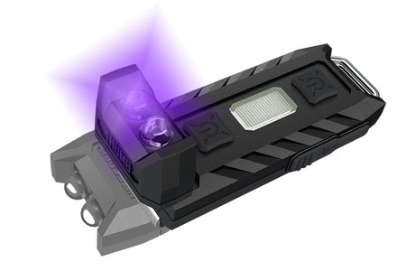 NITECORE Thumb UV Rechargeable Keychain LED Flashlight, Black, 45 Max Lumens - THUMB-UV