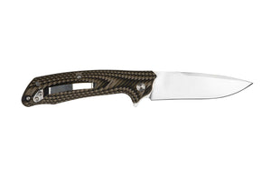 Tassie Tiger Folding Pocket Knife with G10 Handle, 89mm drop point D2 Blade