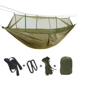 RECON GS2 Parachute 210T Nylon Hammock 260 x 140cm including Inbuilt mosquito Net