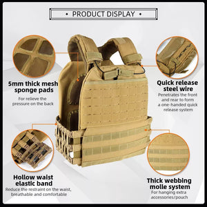M22 RECON MOLLE Plate Laser Cut Carrier Assault Vests Plus 2 X NIJ level 2 Edged and Spike Proof plates