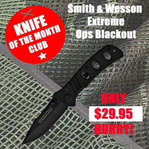 Genuine New Smith & Wesson Extreme Ops Blackout Knife of the month October 2022