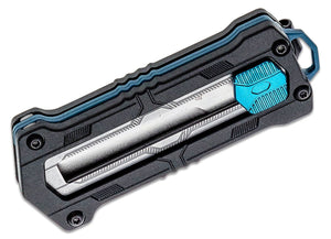 Kershaw 1190 Jens Anso Kapsule Sliding Button Lock OTF Knife 1.9" Stonewashed Spear Point Blade, Black GFN Handles