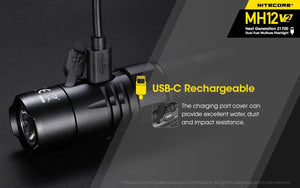 Nitecore MH12 v2 Next Generation 1200 lumen USB-C rechargeable LED torch