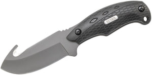 Schrade 2143OT Old Timer Copperhead Guthook Fixed 3.67" Black Drop Point Blade, Nylon Sheath