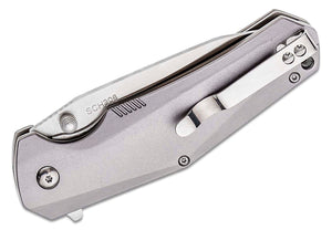 Brand New Schrade SCH306 Ultra Glide Liner Lock "Flipper" 3.5" Plain Clip Point Blade, Silver Aluminum Handle