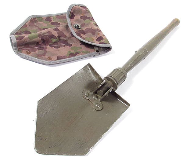 Folding shovel Austrian Army with cammo carry Pouch - Kit Bag Perth