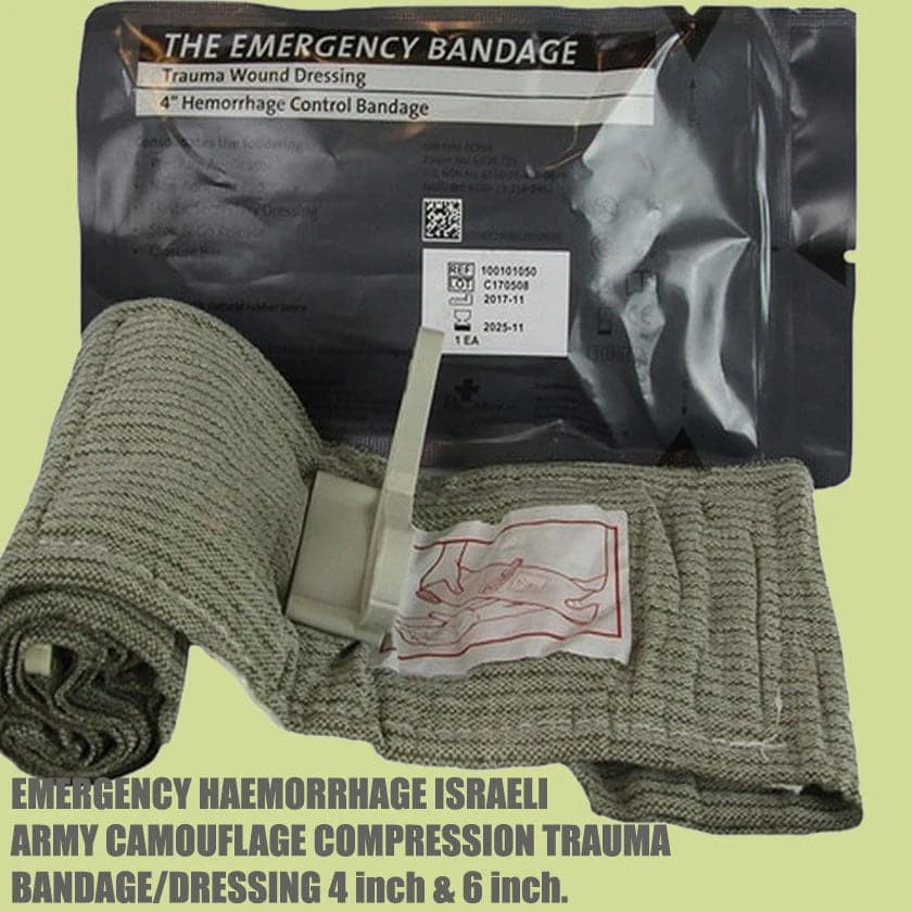 RECON GS2S Israeli Army Bandage 4 inch & 6 inchRECON GS2S Israeli Emergency Bandage MK2 – Combat-Proven Trauma Dressing