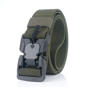 Recon 125cm Punch Free Magnetic cobra buckle BDU belt new, Tactical Belt Quick Release Nylon  - Black