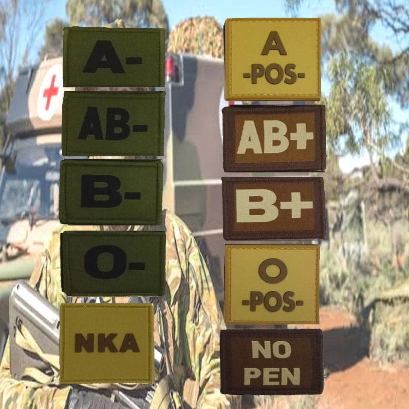 Blood Group Patches kit bag Perth 