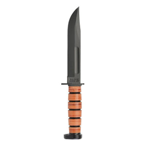 KA-BAR 1317 Dog's Head Utility Knife 7" 1095 Cro-Van Blade, Leather Handle, Dog's Head Logo Leather Sheath