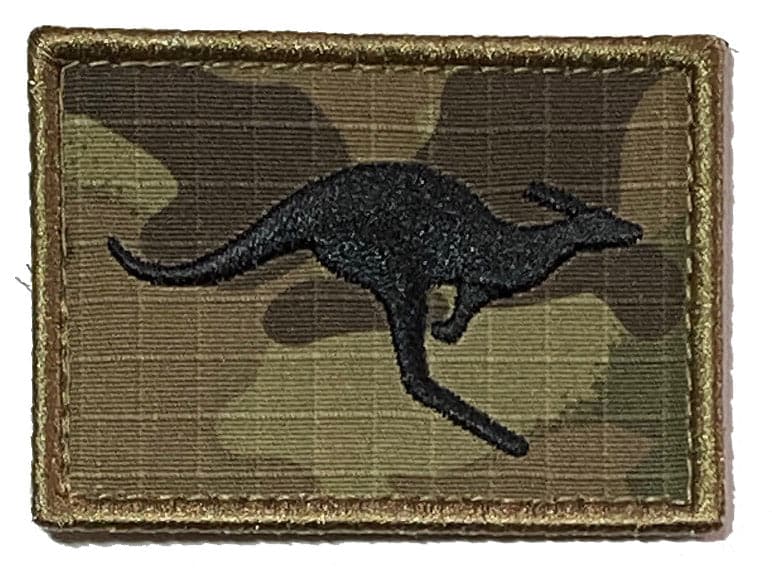 The famous Multi Cam Aussie Battle Flag Patches kangaroo by RECON Australia