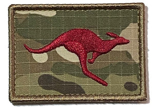  Multi Cam Aussie Battle Flag Patches kangaroo  Red