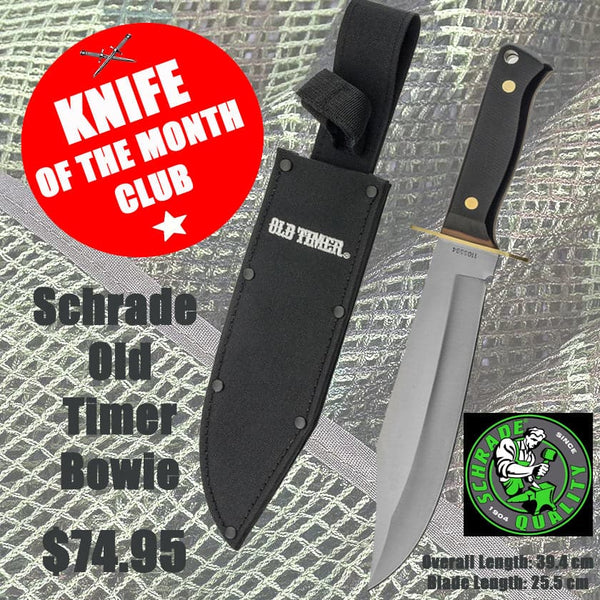 Genuine Brand New Schrade Old Timer Fixed Blade Bowie Knife Kit Bag