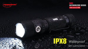 POWERTAC M6 1300 LUMEN USB RECHARGEABLE LED FLASHLIGHT WITH MAGNETIC BASE