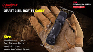 POWERTAC M6 1300 LUMEN USB RECHARGEABLE LED FLASHLIGHT WITH MAGNETIC BASE