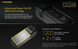 Nitecore TUP 1000 lumens intelligent USB rechargeable keychain torch