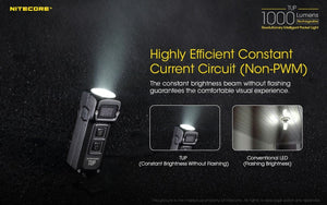 Nitecore TUP 1000 lumens intelligent USB rechargeable keychain torch