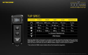 Nitecore TUP 1000 lumens intelligent USB rechargeable keychain torch