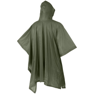 Waterproof Olive Vinyl Emergency Poncho