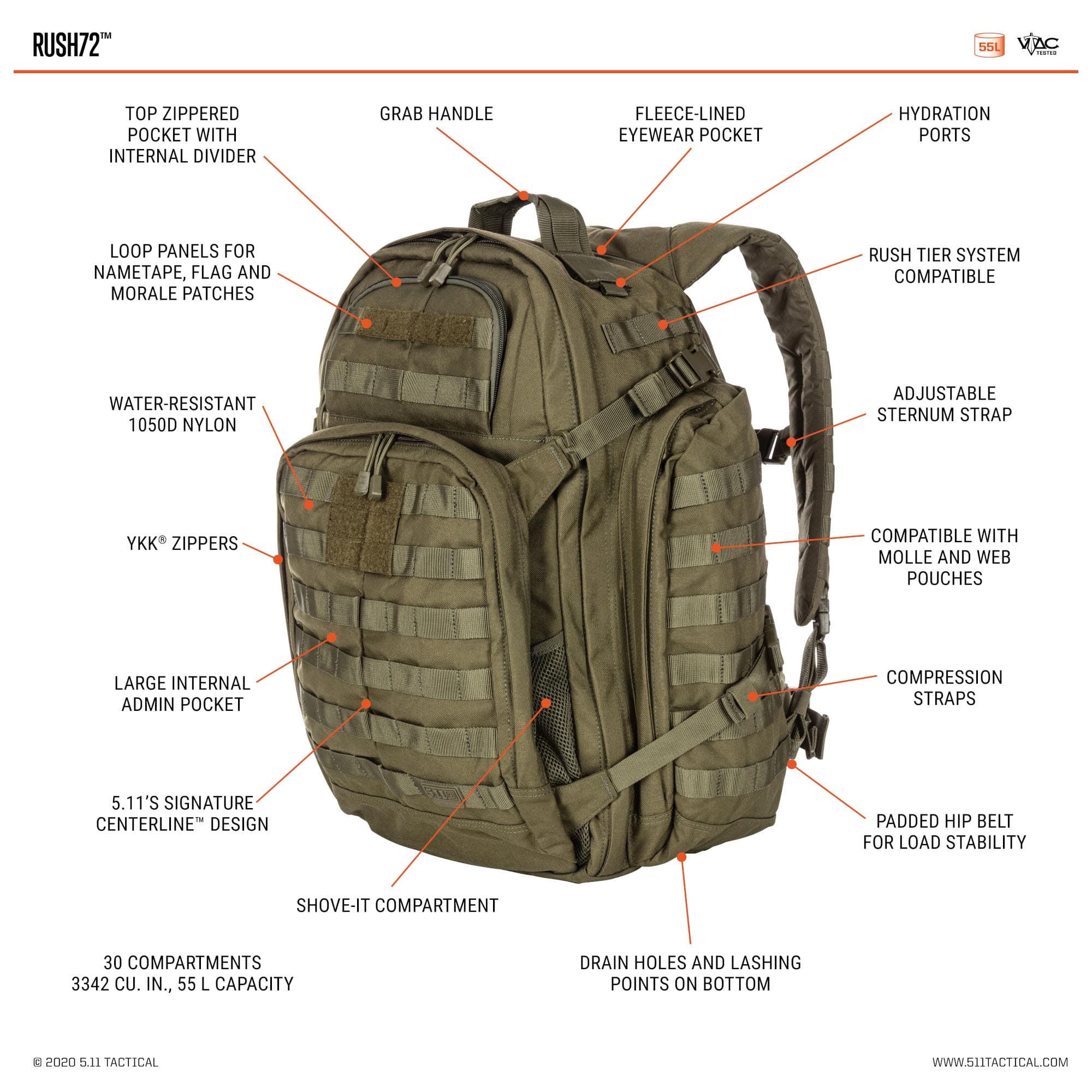 5.11 RUSH72™ Backpack- Kit Bag Perth