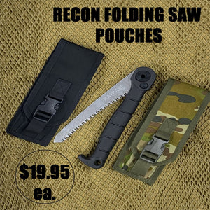 RECON AMC Camo & Black Tall Folding Saw MOLLE Pouches