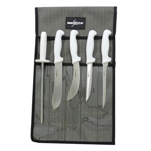 SICUT 6 Piece All Purpose Knife Package – Black Handle- Fishing, Hunting, Butchering,out door BBQ