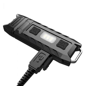 Nite Core Thumb 85 lumens usb rechargeable white & red led keychain light - tiltable work light with clip