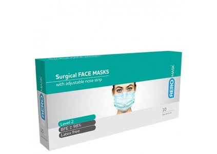 Aero Surgical Face Mask Level 2 with Earloops 10 Pack