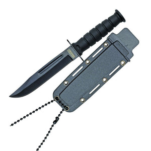  6" MILSPEC Army black Neck Knife with ABS Sheath and MOLLE clip